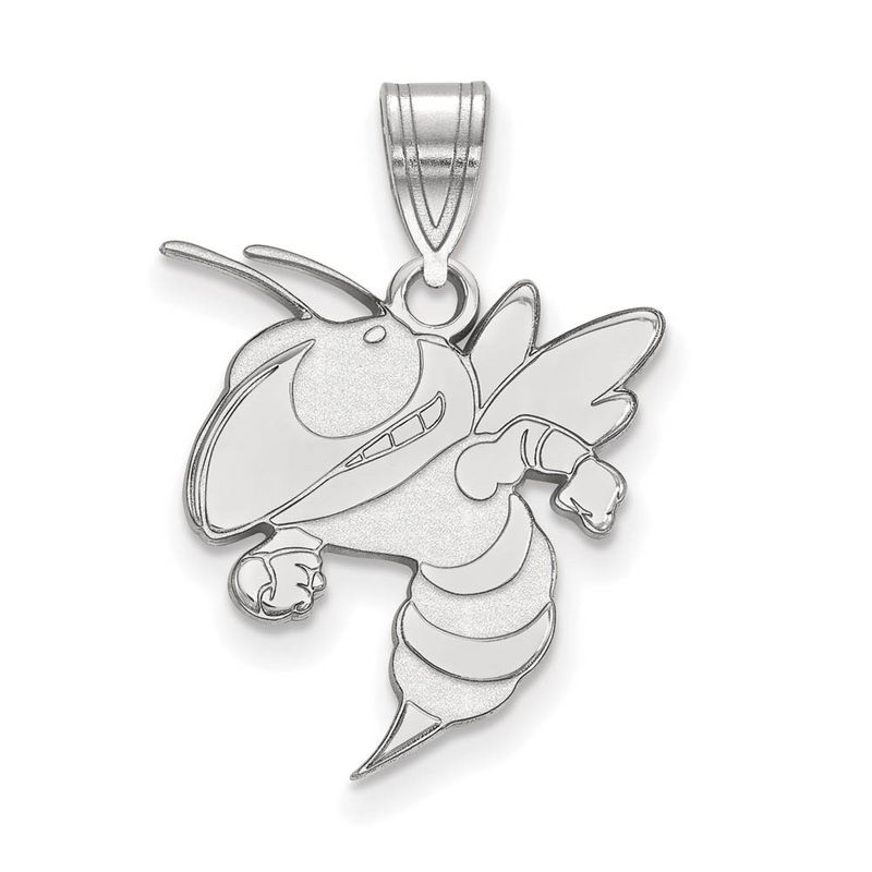 10k White Gold Georgia Technology Large Pendant